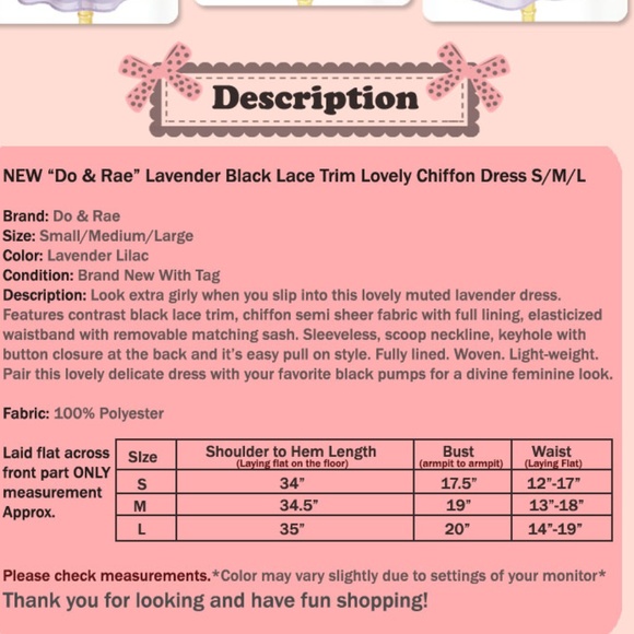 Last☝️ Lavender Lilac Black Lace Fit & Flare Dress - Picture 8 of 8